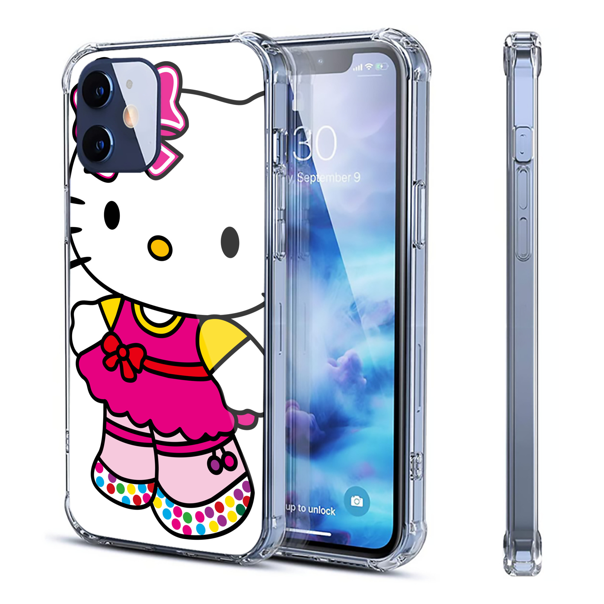 （画像用） Hello Kitty ハローキティ 【iPhone 12シリーズ対応】透明スマホケース（クリアソフトケース）